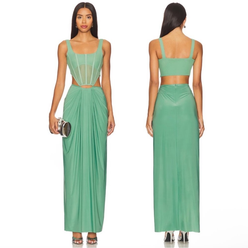 NWT Deme by Gabriella Valentina Set Women’s Long Dress Green Size S